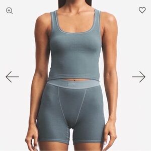 Skims Cotton Rib Boxer & Tank Set - Kyanite